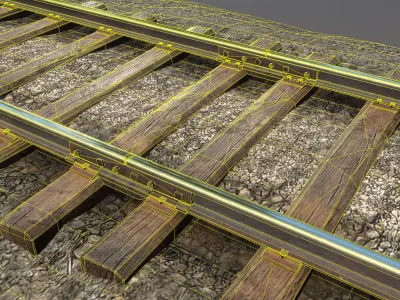 Old Railway  Low-poly 3D model