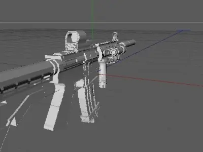 M4A1 Gun Low-poly 3D model