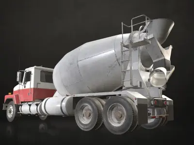 Classic Mixer Truck Low-poly 3D model
