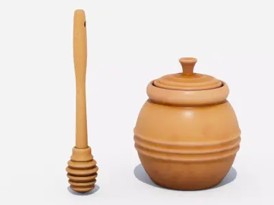 Honey pot Low-poly 3D model