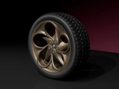 C5AR wheel Low-poly 3D model