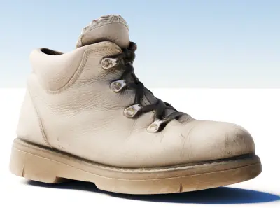 Scanned Leather boots Low-poly 3D model