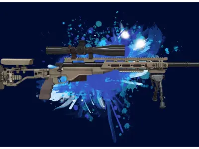 SNIPER 1 - Remington MSR Sniper - 4K Game Ready  Low-poly 3D model