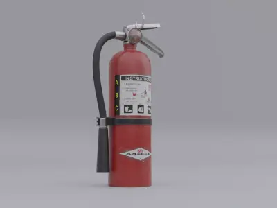 Fire Extinguisher Low-poly 3D model 17
