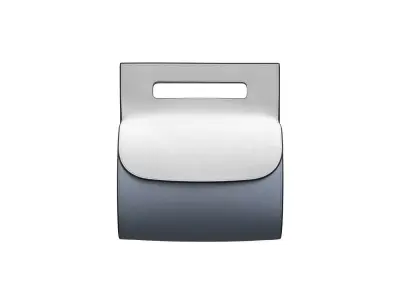 White Blue Combo Leather Flap Bag 3D model