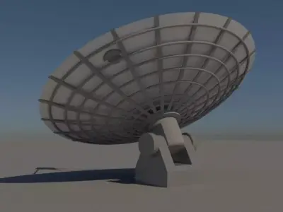 Radar satellite dish Low-poly 3D model