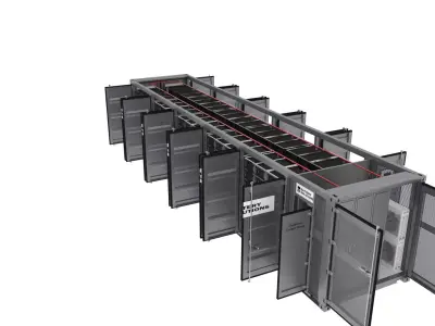 Battery Energy Storage System Container BESS PBR 3D model