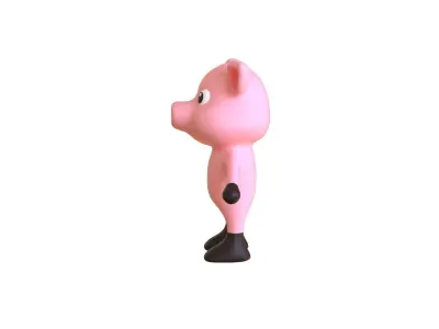 High-Quality 3D Cute Pig for Games Low-poly 3D model