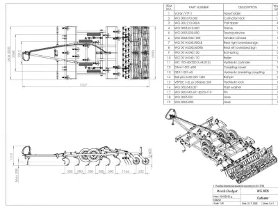 WG 0005 - Cultivator of continuous processing 300 3D model