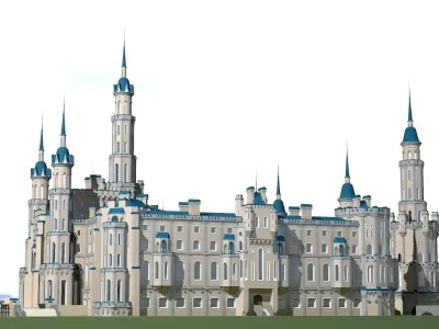 Castle Fortress Fantasy low-poly  Low-poly 3D model