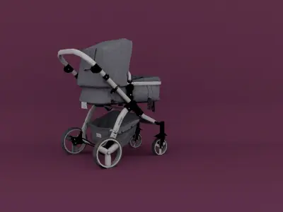 Baby Stroller Low-poly 3D model purchase