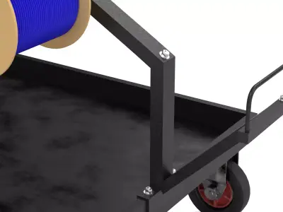 Industrial Wire Roll Trolley 3D model