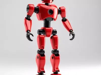 Red Stylized SciFi Robot Model 3D model