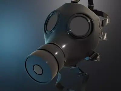 Gas Mask Low-poly 3D model 3