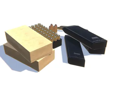 9mm Ammo Pack Low-poly 3D model purchase