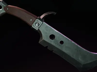 knife Low-poly 3D model 16