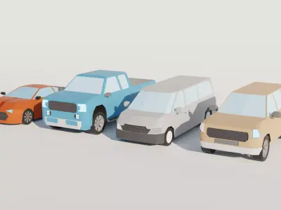 Low poly cars pack Free low-poly 3D model