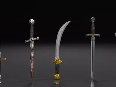 Fantasy Weapons Pack  20 GameReady 3D Models Low-poly 3D model