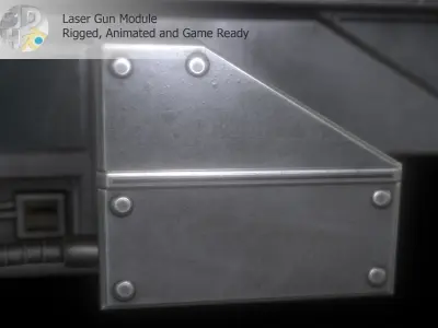 Laser Gun Module Low-poly 3D model