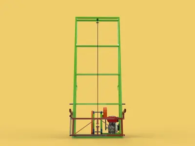 SUGARCANE LOADER LIFTER MACHINE LIFTING TO THE TRUCK 3D model