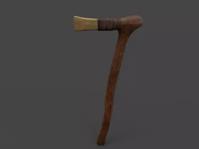 Bronze age flat axe Low-poly 3D model