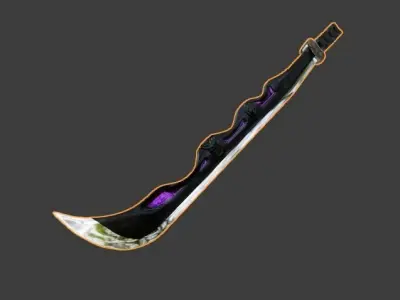 the golden sword and dark sword Low-poly 3D model