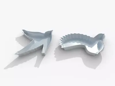 Tableware in the form of birds 3D model