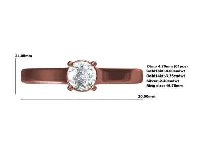 Antique Cathedral Engagement Ring For Women 3D print model