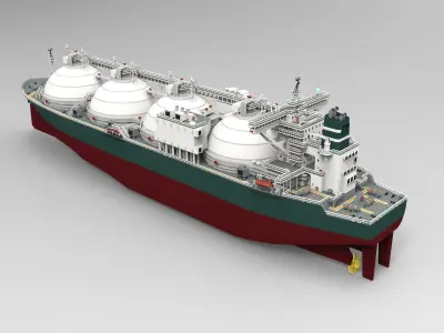 LNG Gas Carrier Low-poly Low-poly 3D model