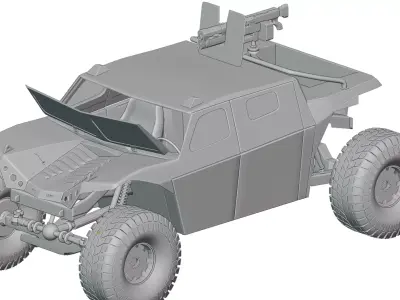 Combat Guard Vehicle 4X4 Blockout with Interior   Free low-poly 3D model