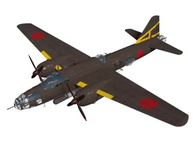 Ki67 Type4 heavy bomber Hiryu 3D model