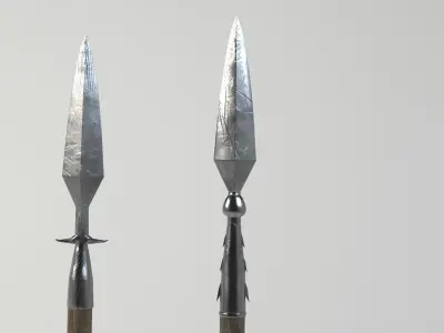 Medieval slavic weapons game asset Low-poly 3D model