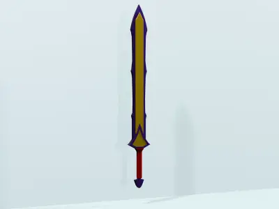 Fantasy Sword Duo - Corrupted Gold and Celestial Moon Blades 3D model