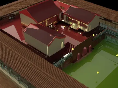 Chinese ancient house  3D model 6