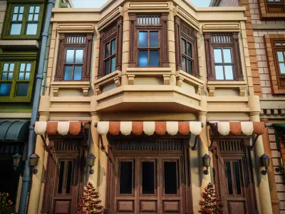 LOWPOLY CITY BUILDING STYLIZE 7 Low-poly 3D model