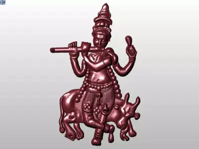 lord krishna pendant Hindu God 3D print model