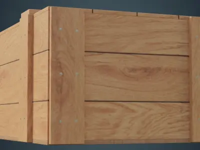 Wooden Box 3A Low-poly 3D model