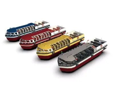 Pleasure Boat Low-poly 3D model