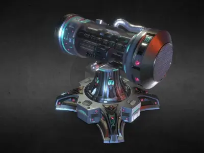 Turret Low-poly 3D model purchase