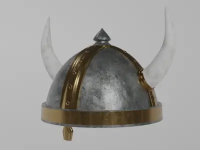 Viking helmet 3D model 2