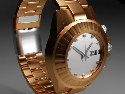 Golden watch Free 3D model