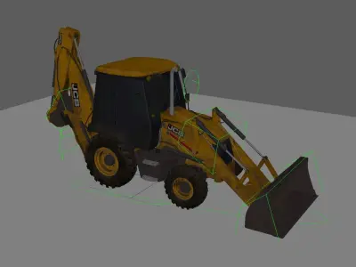 Rigged JCB 3D model