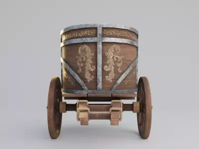 Roman Chariot Low-poly 3D model