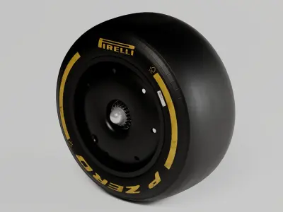 F1 Pirelli Tires and Rims Set 3D model