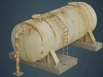 Industrial Gas Tank 5B Low-poly 3D model