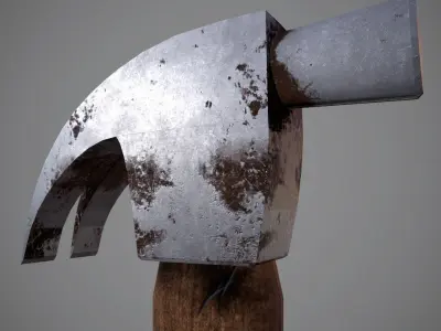 Hammer - LowPoly wooden Low-poly 3D model