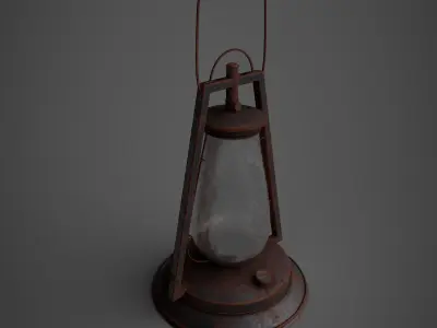 Old Oil Lamp 3D model