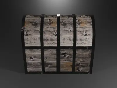Treasure Chest Low-poly 3D model