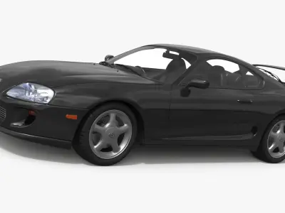 Fourth Generation Toyota Supra Black Simplified 3D model