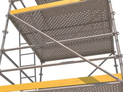 andamio scaffolding tower with three levels 3D model